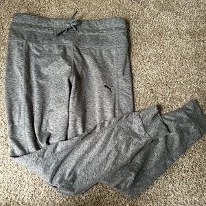 Puma Gray Heathered Drawstring Jogger Pants